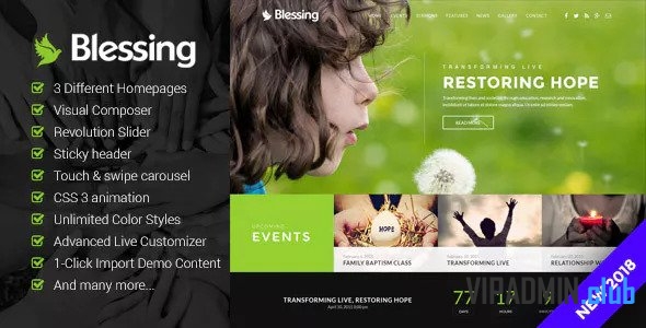 Blessing v1.5.3 - Отзывчивая тема WordPress для церковных сайтов