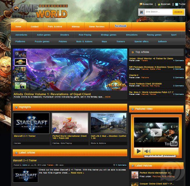 Шаблон Game World для игрового сайта под DLE 9.7