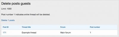 Delete posts guests 1.1 - удаление сообщений гостей XenForo 2