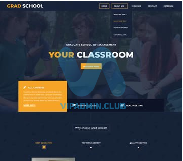 ОБРАЗОВАТЕЛЬНЫЙ HTML ШАБЛОН САЙТА — GRAD SCHOOL