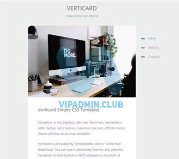 VERTICARD — ПРОСТОЙ АДАПТИВНЫЙ HTML ШАБЛОН