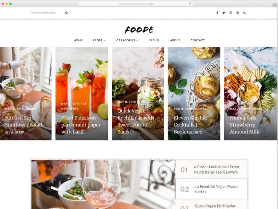 КУЛИНАРНЫЙ HTML ШАБЛОН ДЛЯ БЛОГА — FOODE