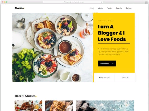 HTML ШАБЛОН КУЛИНАРНОГО БЛОГА — STORIES