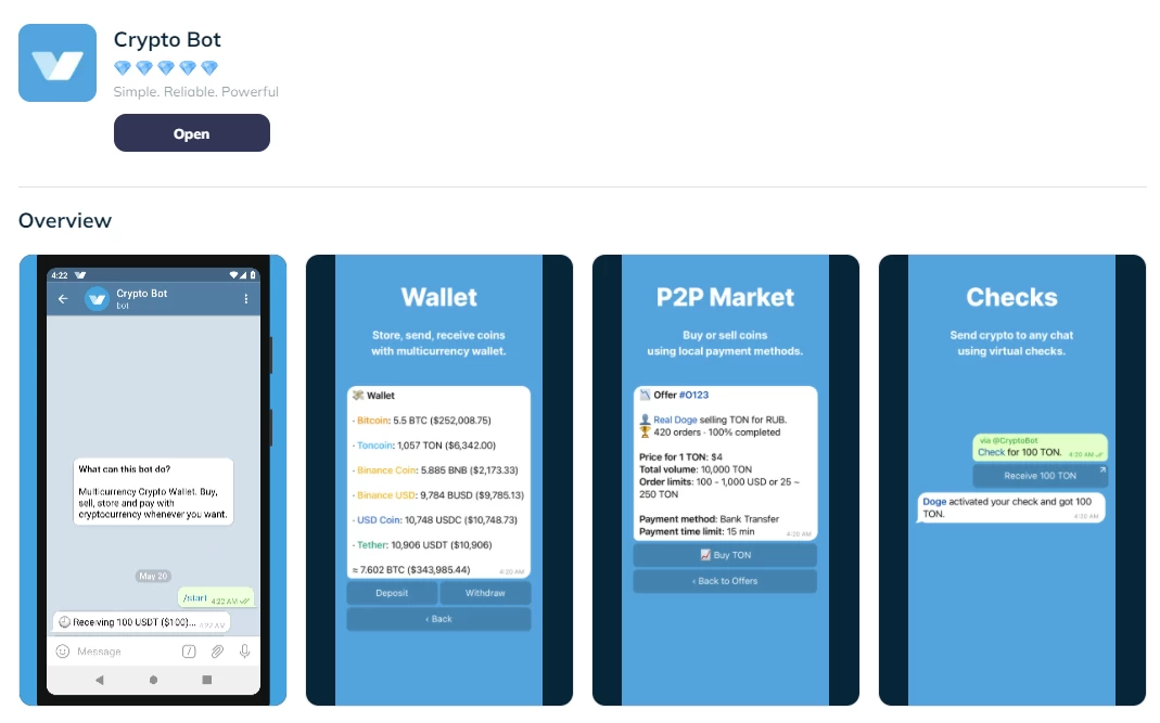 CryptoBot - Телеграм бот обменник криптовалюты