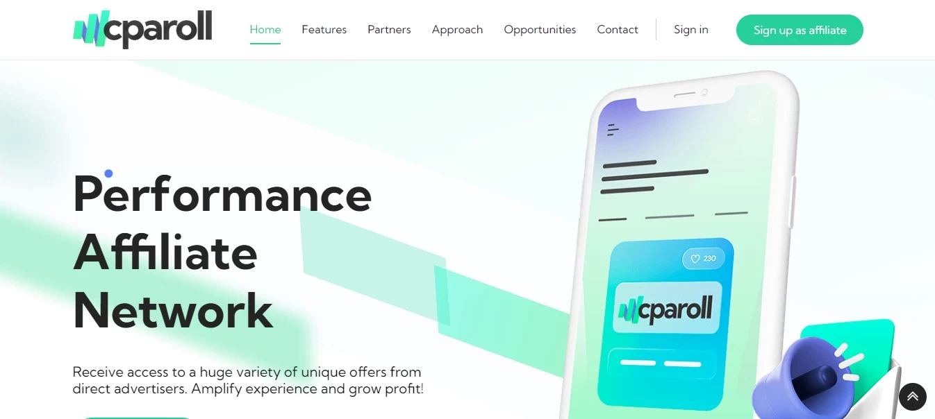 CPAROLL - мультивертикальная партнерская программа