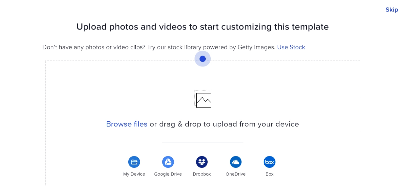 Интерфейс Animoto