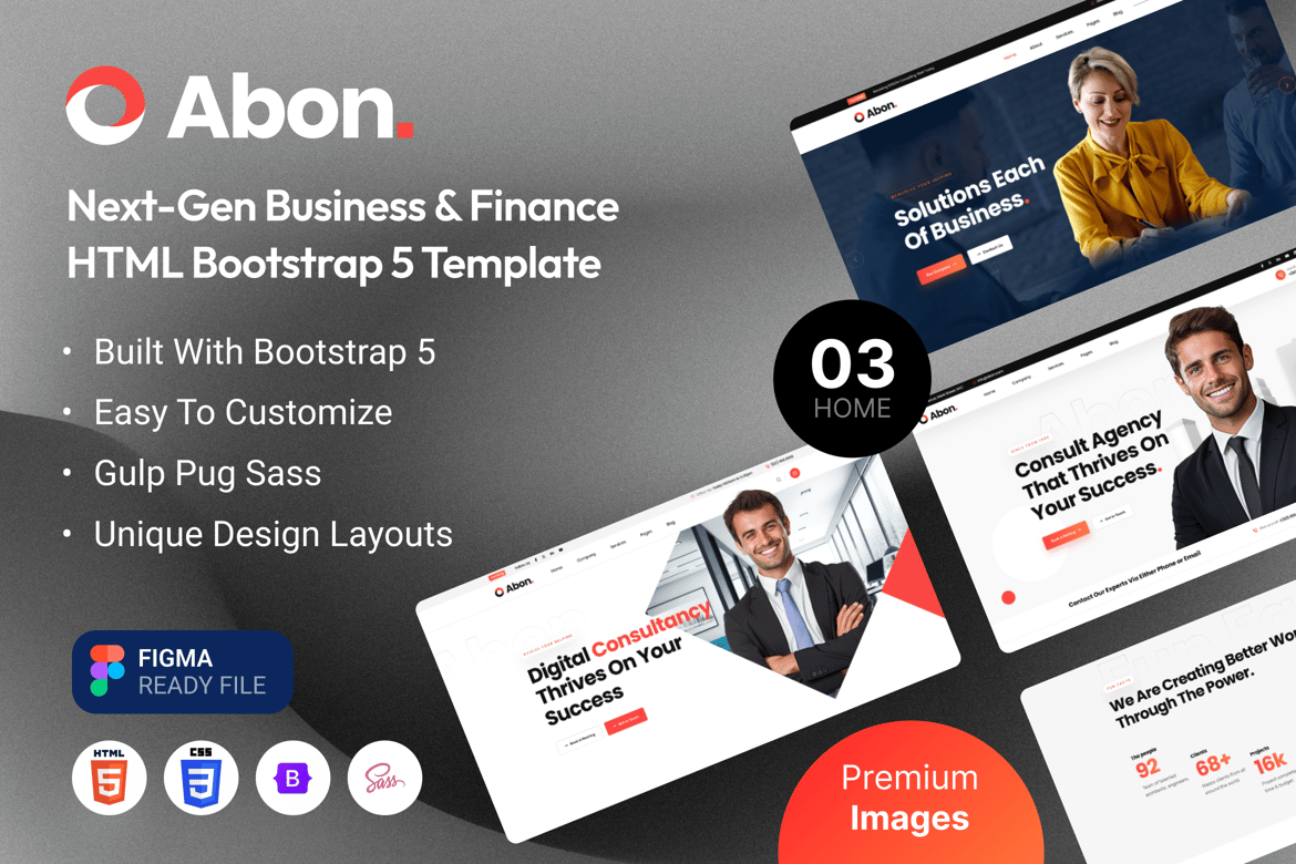 Abon - Многоцелевой Шаблон для бизнеса и финансов