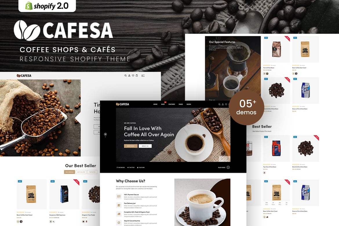 Кафе - Тема Shopify для кофеен и кафе