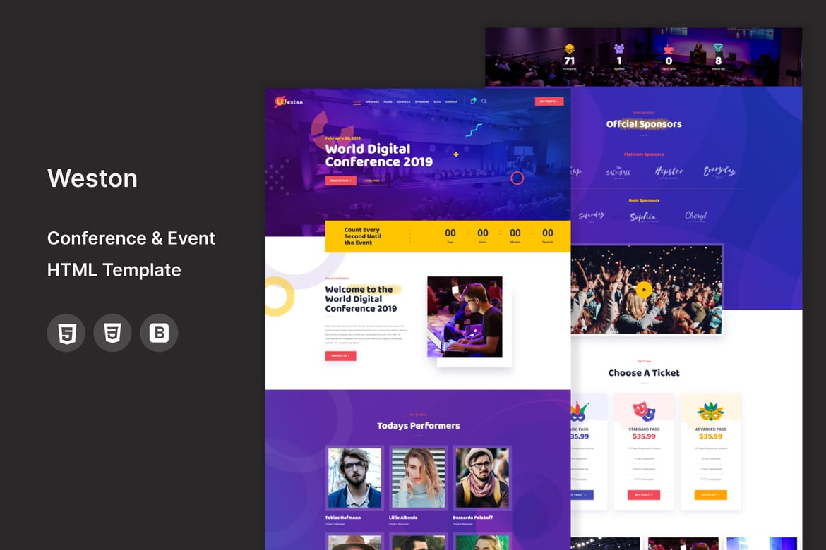 Weston - HTML-шаблон для конференций и мероприятий