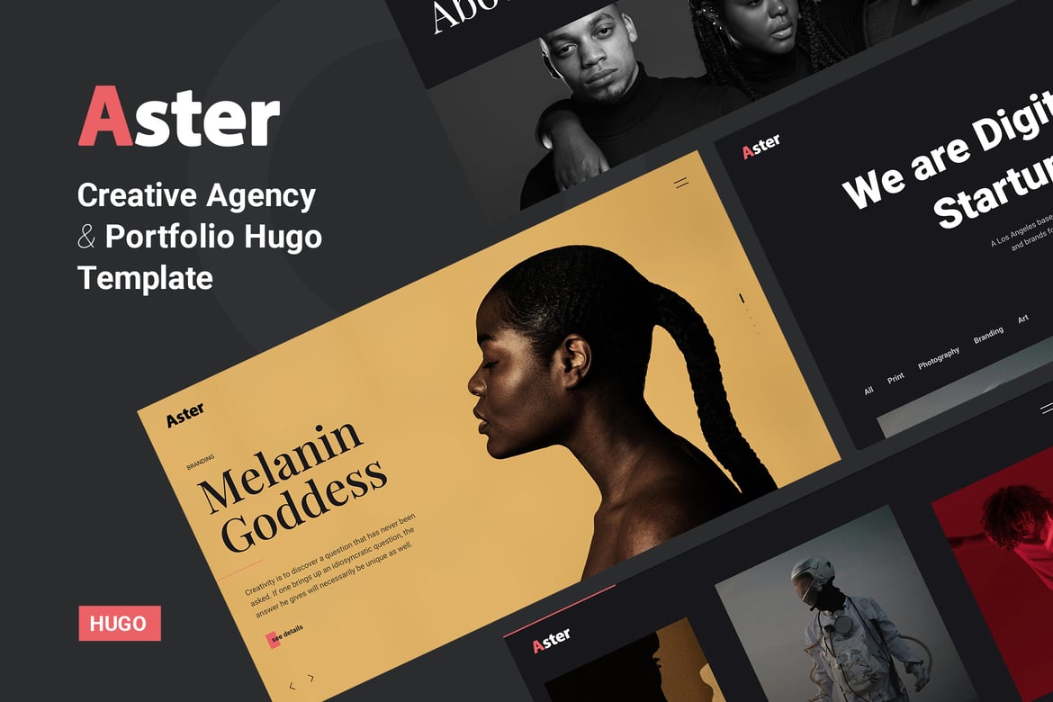 Aster - агентство креативного портфолио Hugo Тема