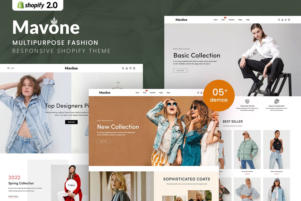 Mavone - многоцелевая тема Shopify для моды