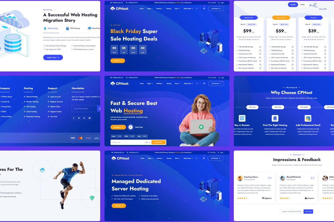 CPHost - HTML-шаблон службы веб-хостинга