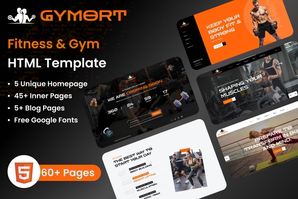 HTML-шаблон для тренировок в фитнесе и тренажерном зале - Gymort