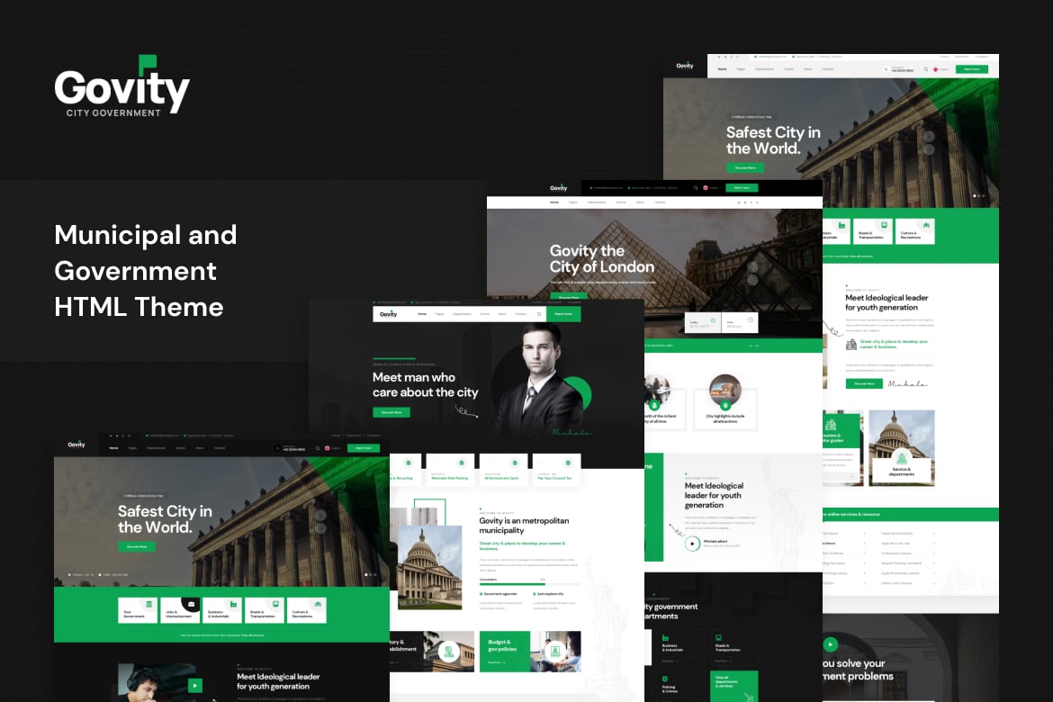 Govity - Шаблон HTML для муниципалитетов и правительств