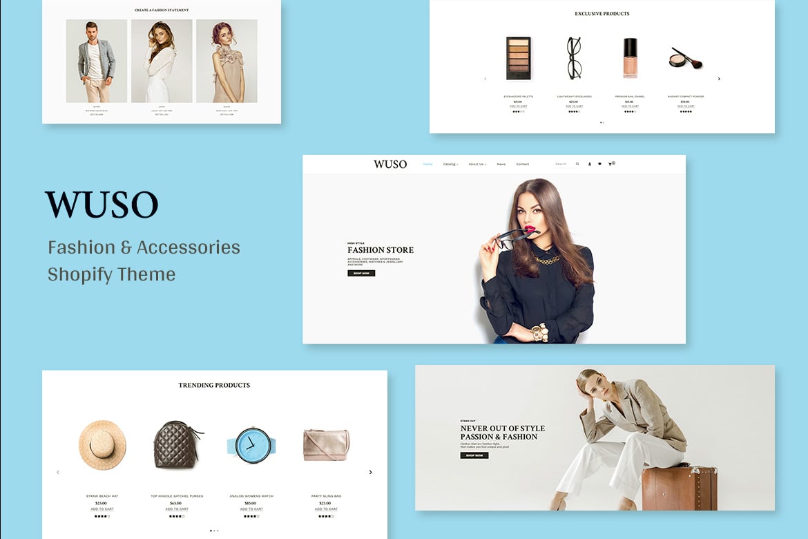 Wuso - модная адаптивная тема Shopify