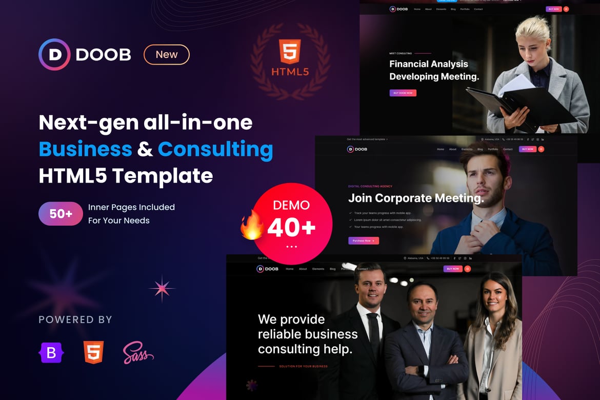 Doob - Шаблон Bootstrap 5 для бизнеса и консалтинга