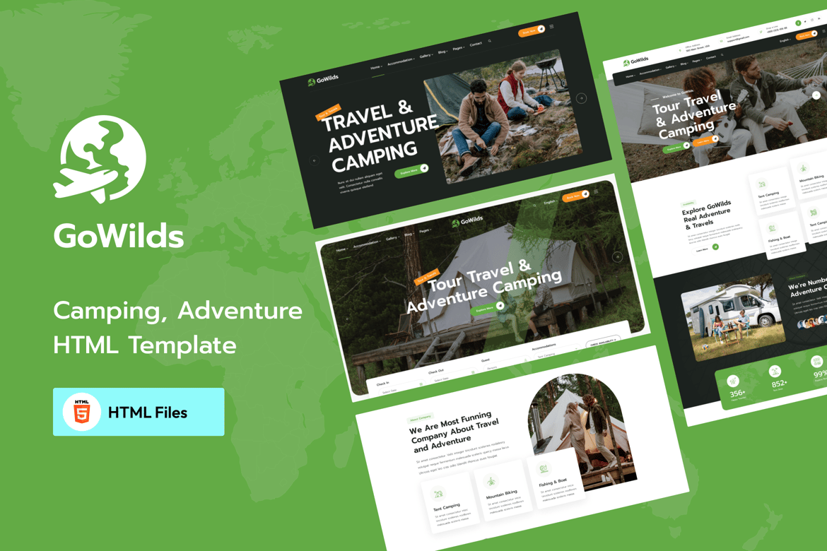 Gowilds - HTML-шаблон для путешествий и бронирования туров