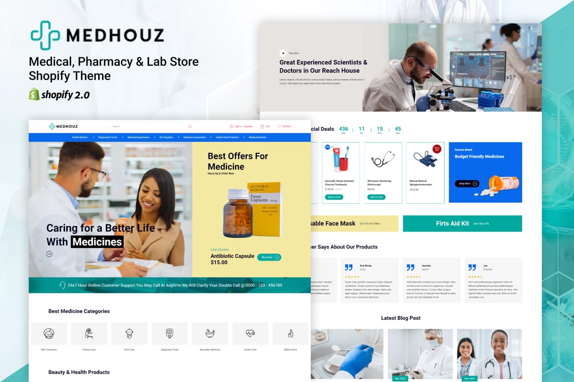 Medhouz - Медицинский, аптечный и лабораторный магазин Shopify Th