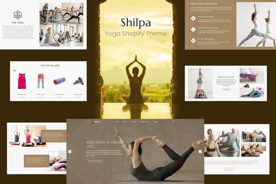 Shilpa - тема Shopify для магазина йоги и фитнеса