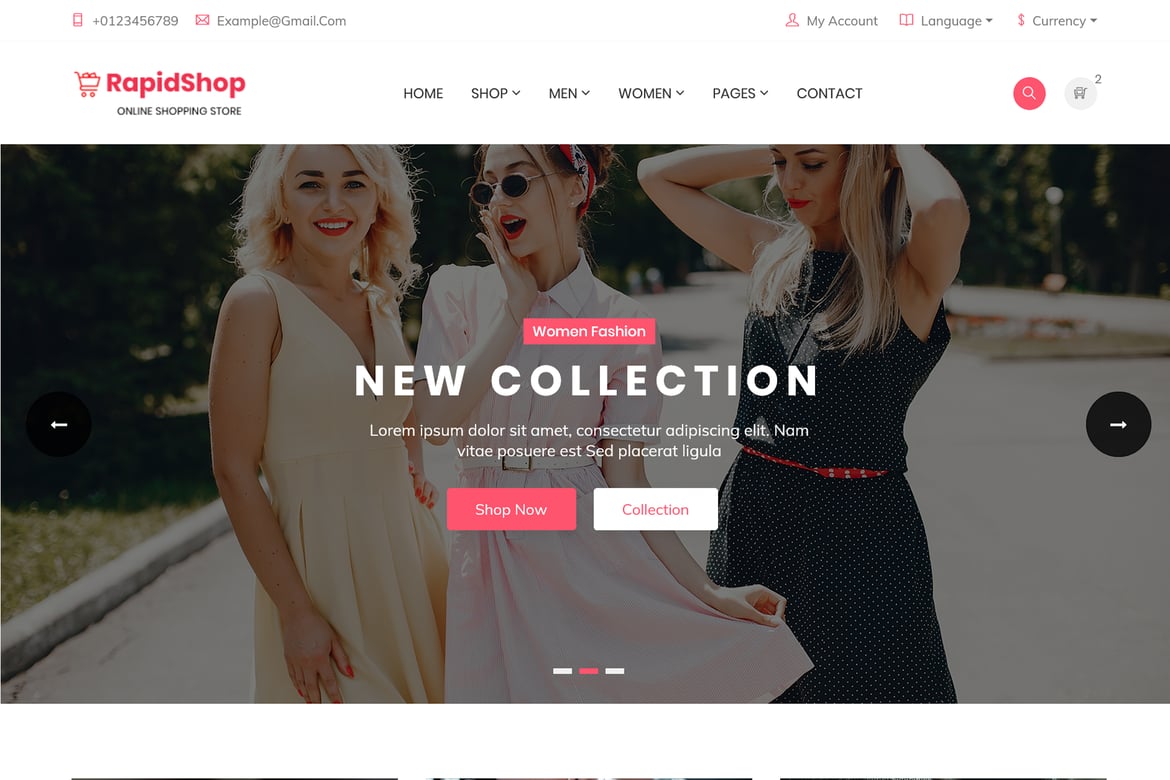 RapidShop - HTML-шаблон Bootstrap для электронной коммерции