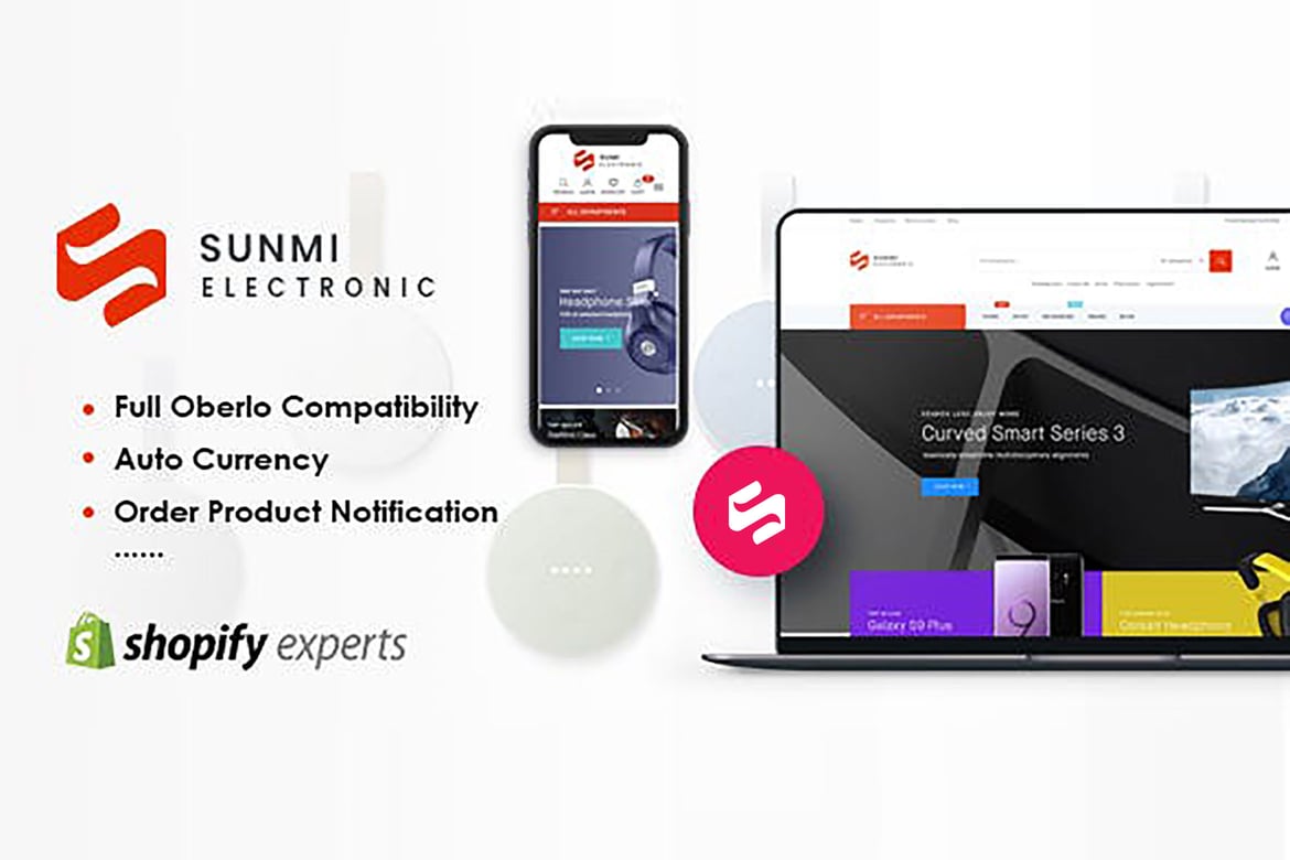 Sunmi - адаптивная тема Shopify для электроники