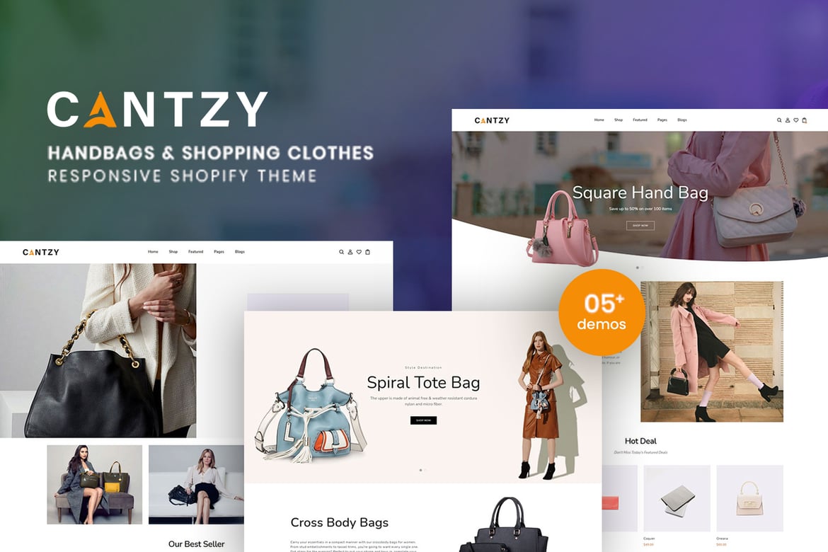 Cantzy - Сумки и одежда для покупок Shopify Тема