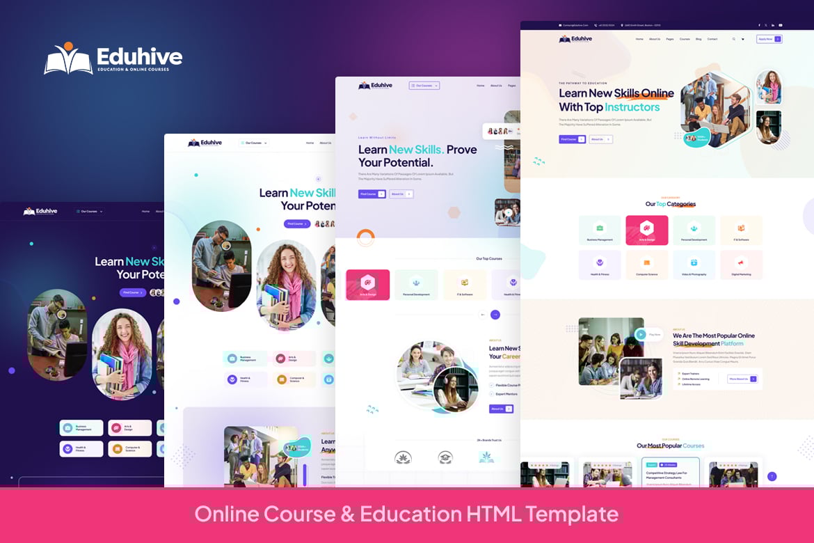 Eduhive - HTML-шаблон для образования и онлайн-курсов