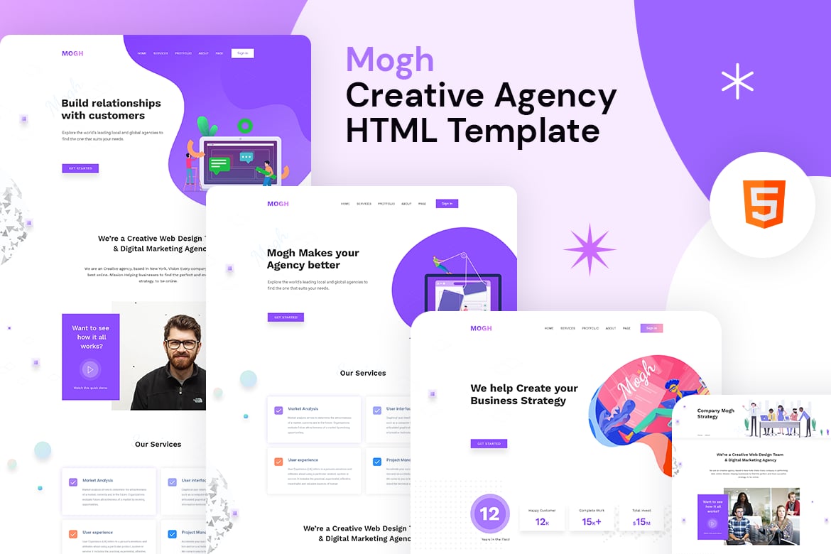 Mogh - HTML-шаблон креативного агентства