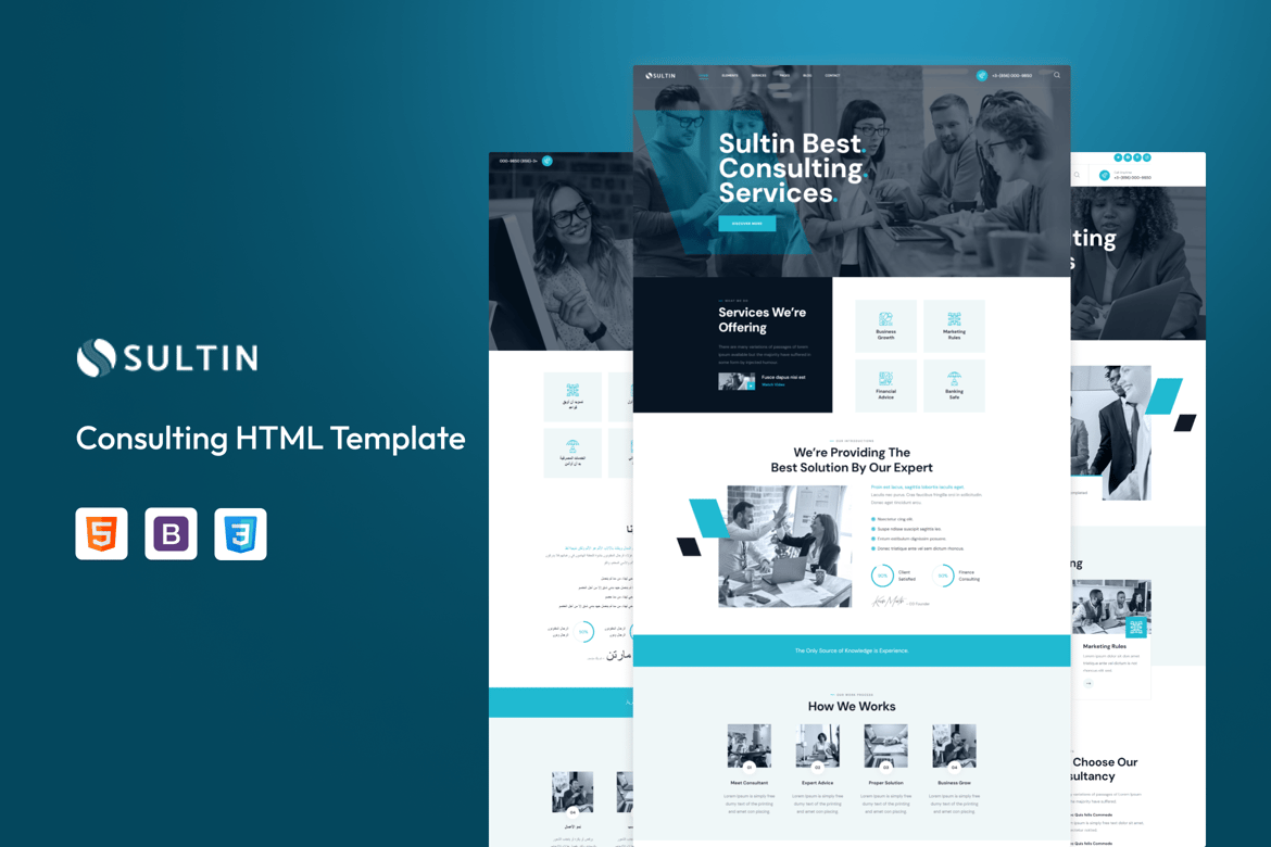 Шаблон HTML для консалтинга Sultin