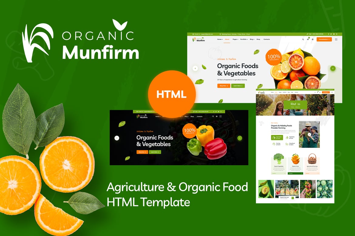Munfirm - HTML-шаблон магазина органических продуктов