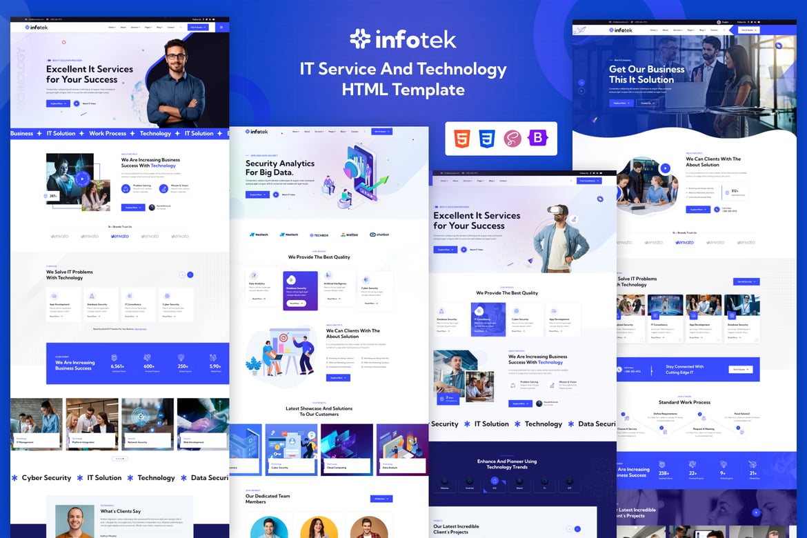 Infotek - HTML-шаблон ИТ-услуг и технологий