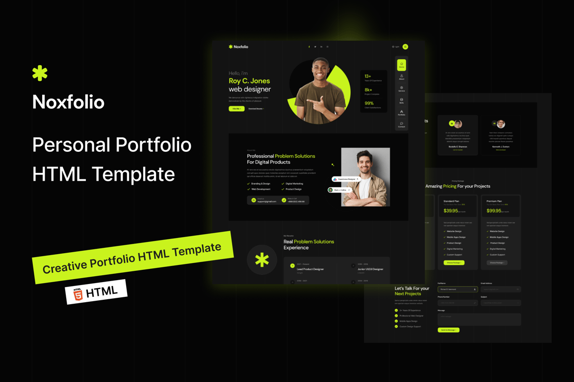 Noxfolio - HTML-шаблон резюме с персональным портфолио