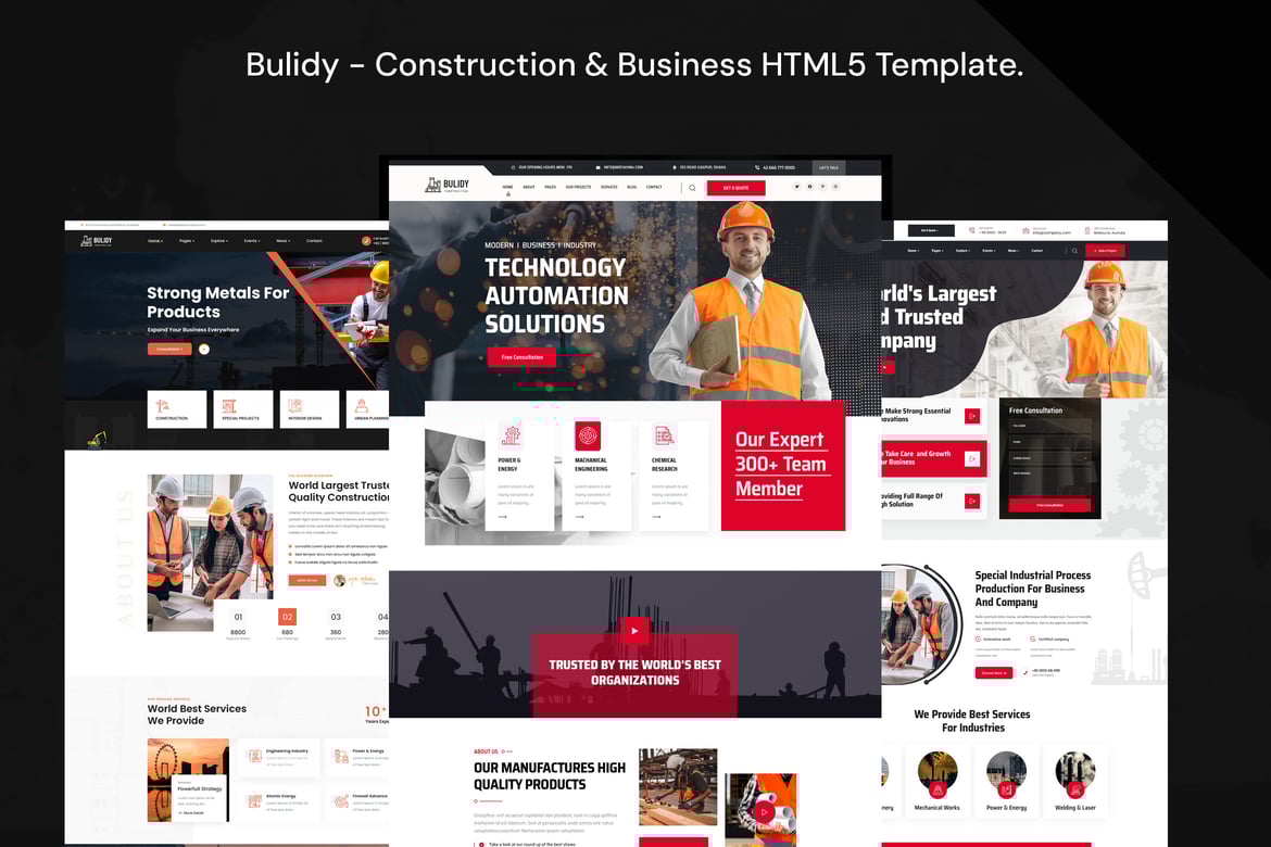 Bulidy - Шаблон HTML5 для строительства и бизнеса.