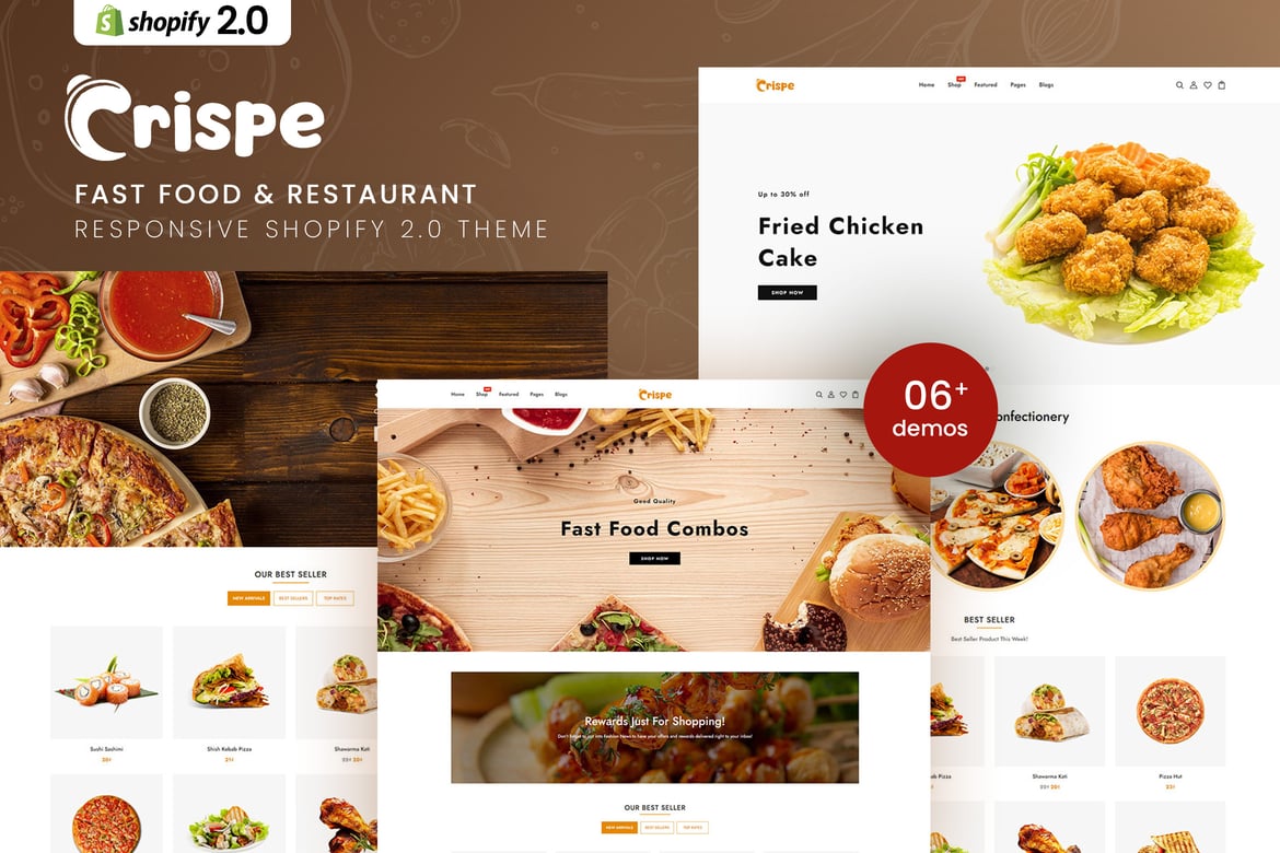 Crispe - тема Shopify 2.0 для ресторанов и ресторанов быстрого питания