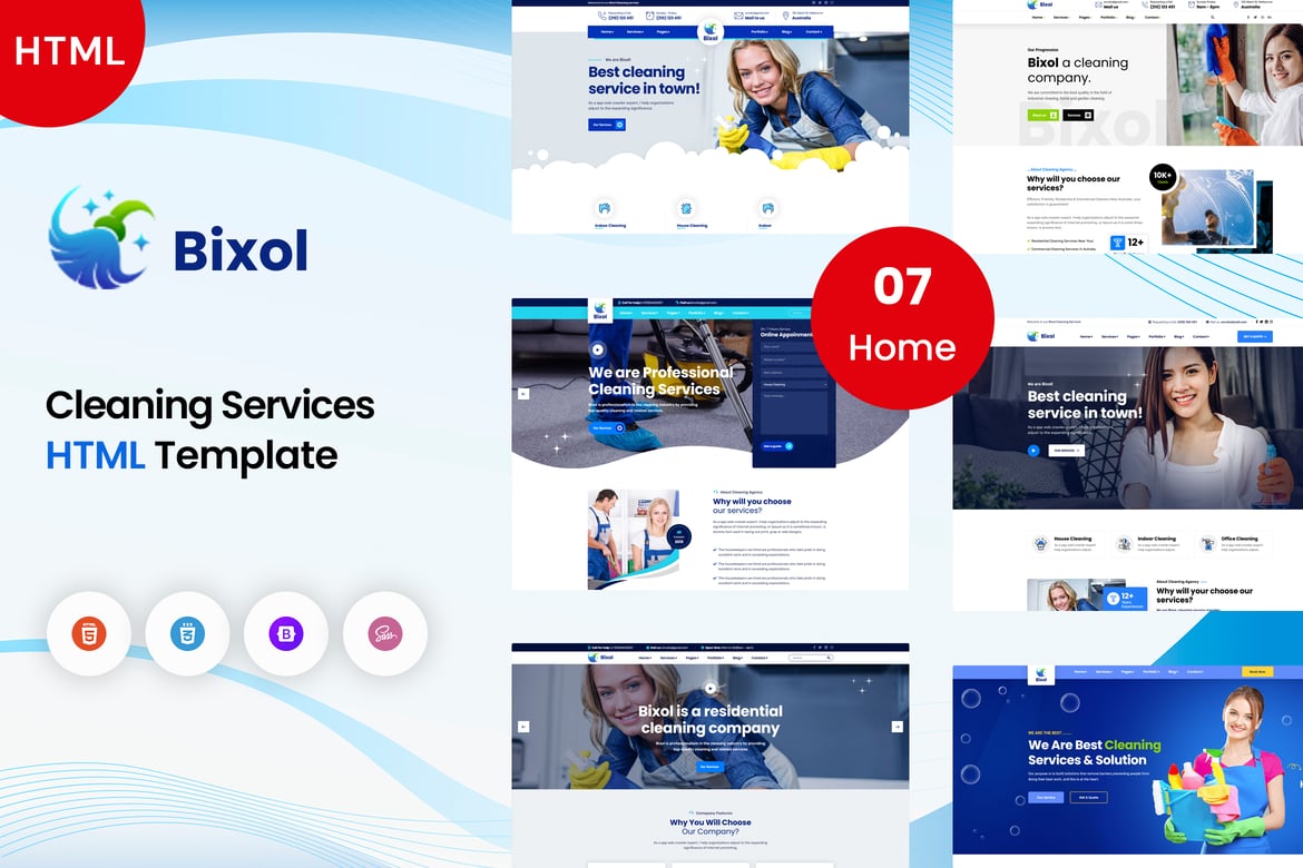 HTML-шаблон Bixol - услуги по уборке