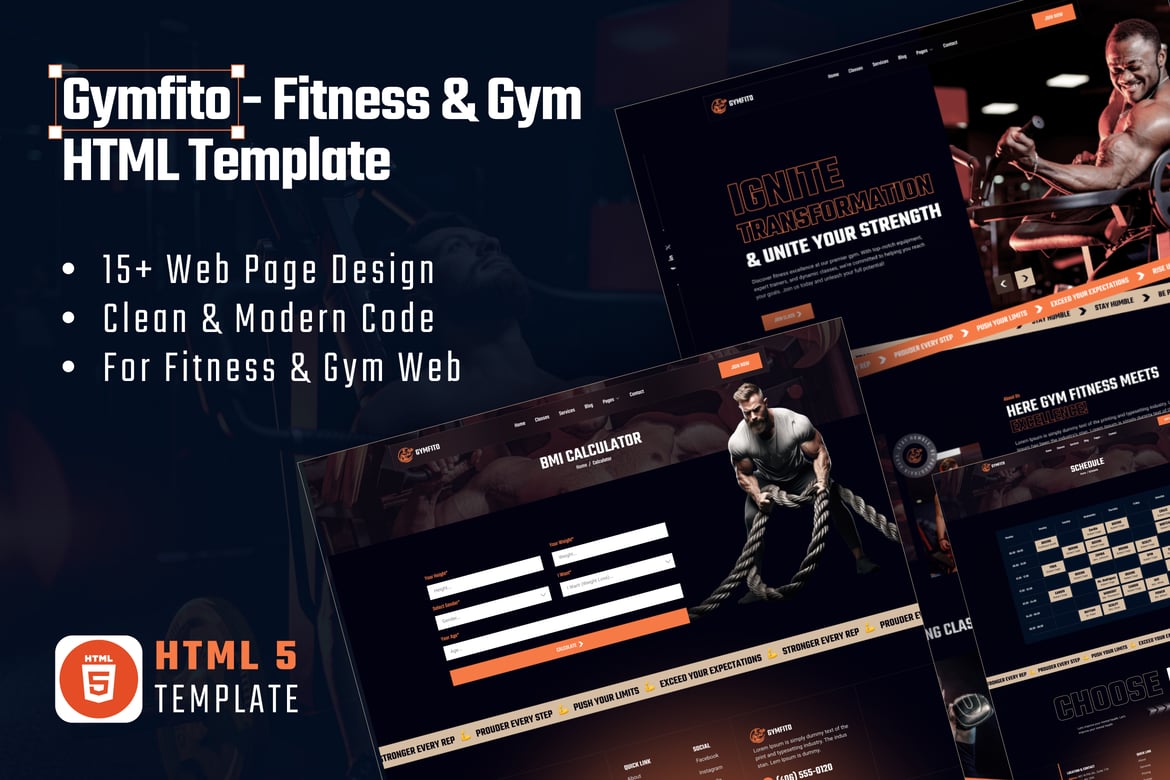 Gymfito - HTML-шаблон для фитнеса и тренажерного зала
