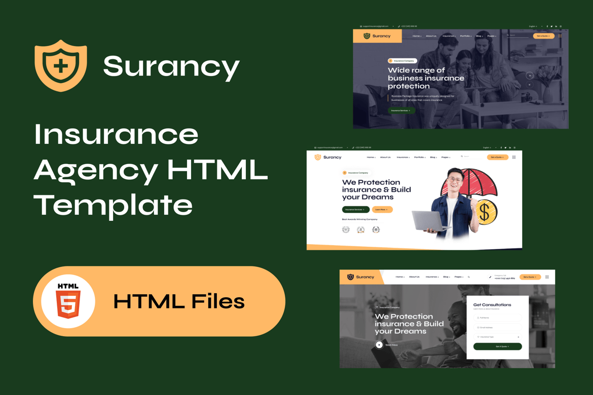 Страхование - HTML-шаблон страховой компании