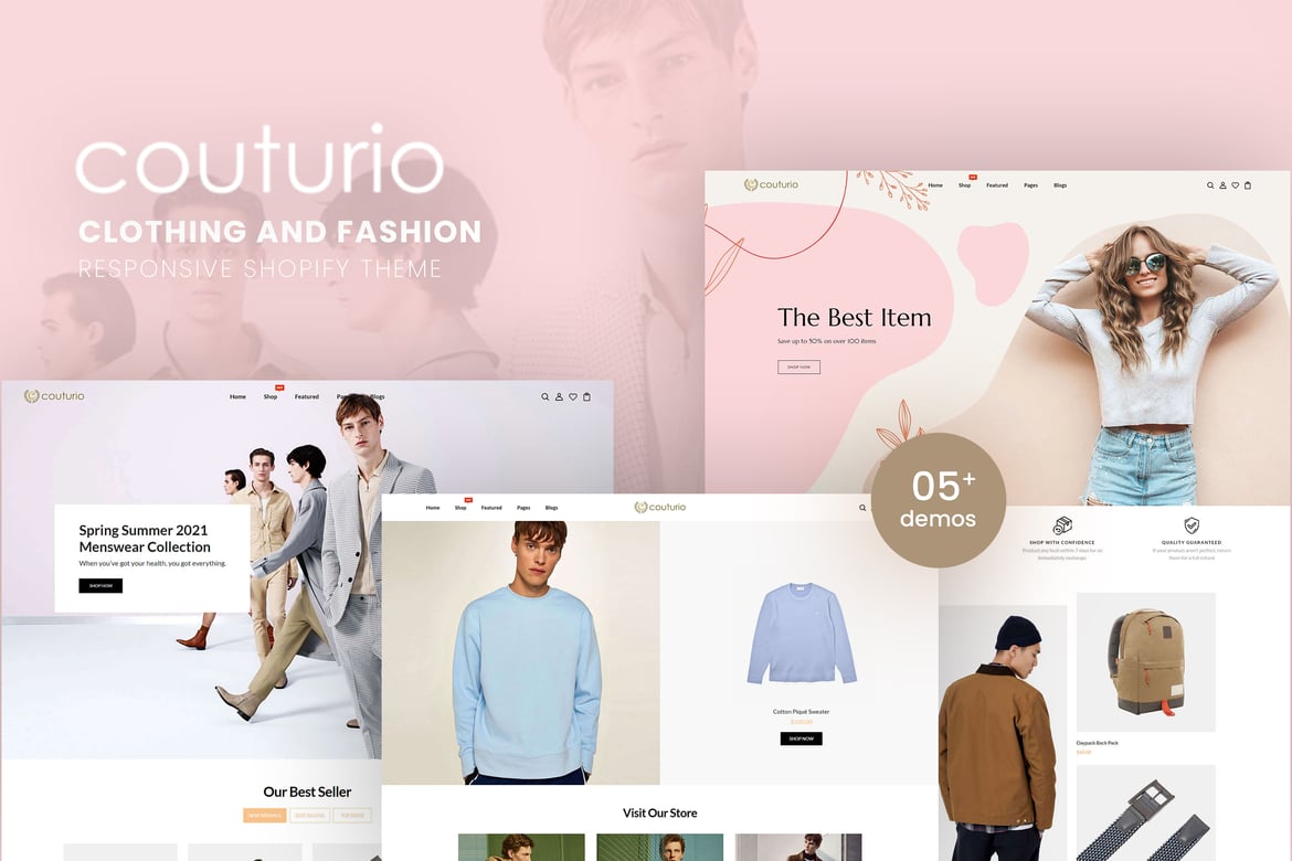 Couturio - тема Shopify одежды и моды