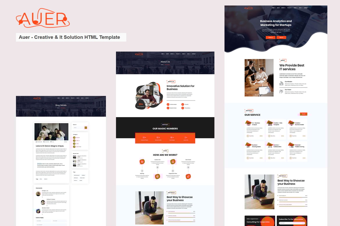 Auer - HTML-шаблон для креативных и ИТ-решений