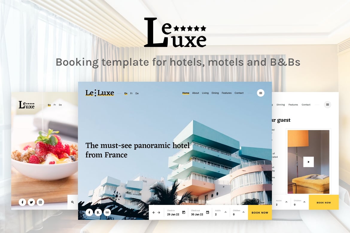 LeLuxe - HTML-шаблон сайта бронирования отелей