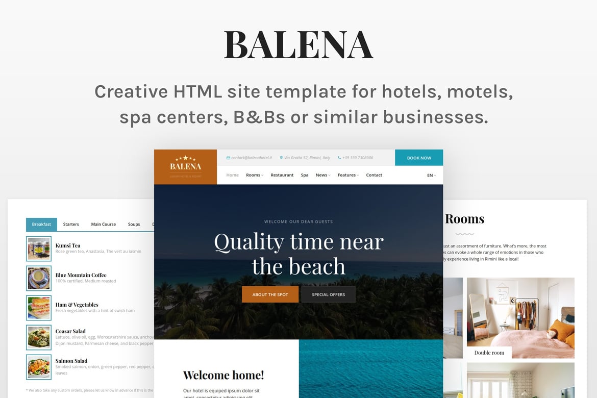 Balena - HTML шаблон сайта отеля