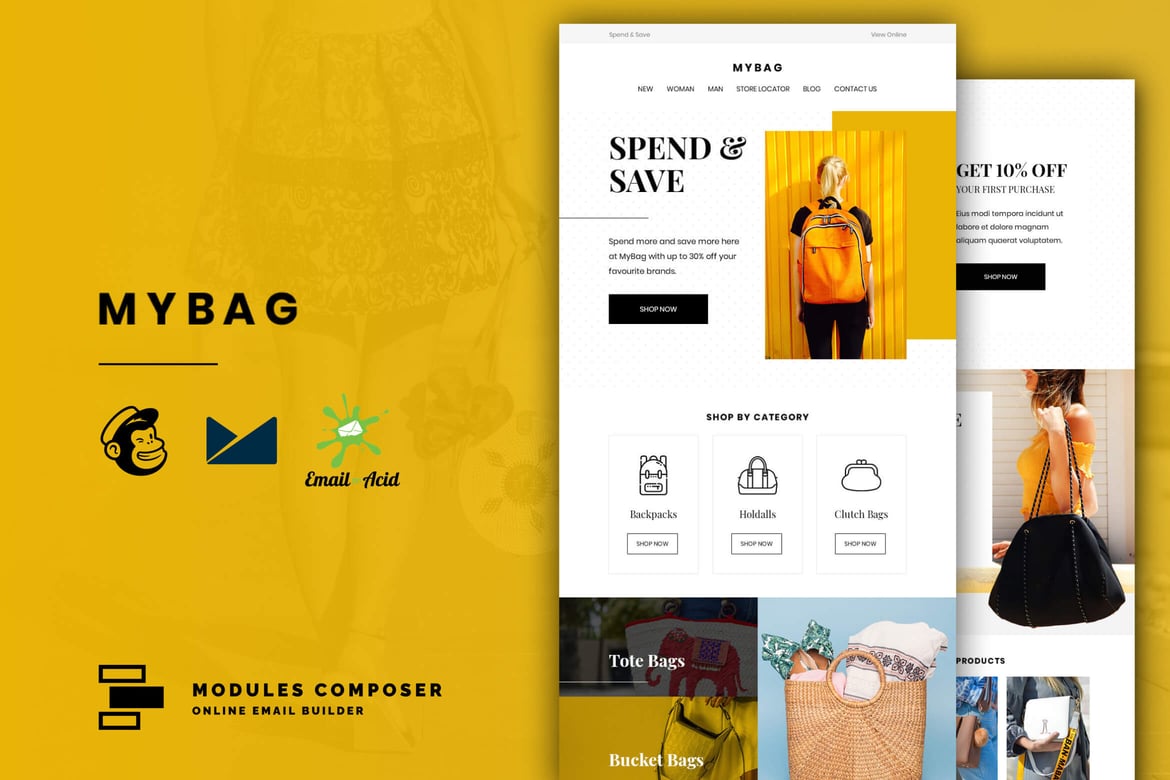 MyBag - Адаптивный шаблон электронной почты для электронной коммерции