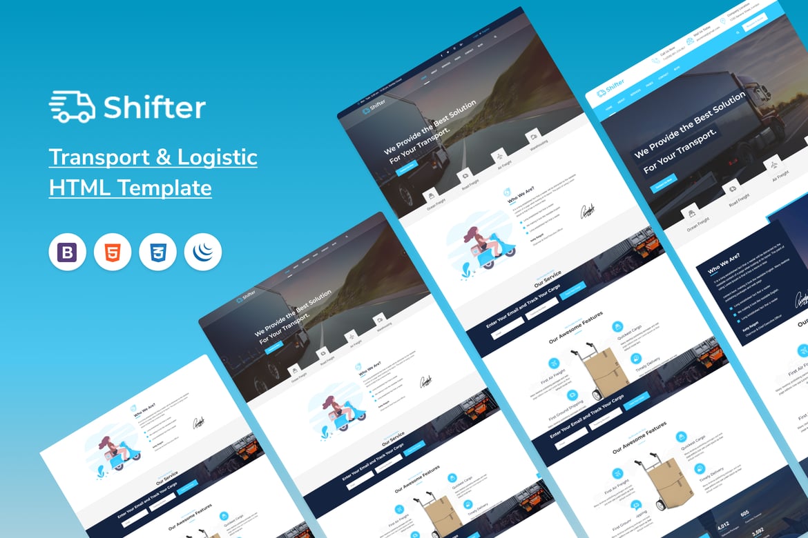 Shifter — HTML-шаблон для транспорта и логистики