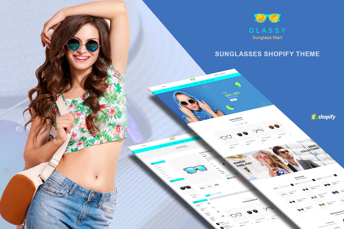 Glassy - солнцезащитные очки, модная тема Shopify