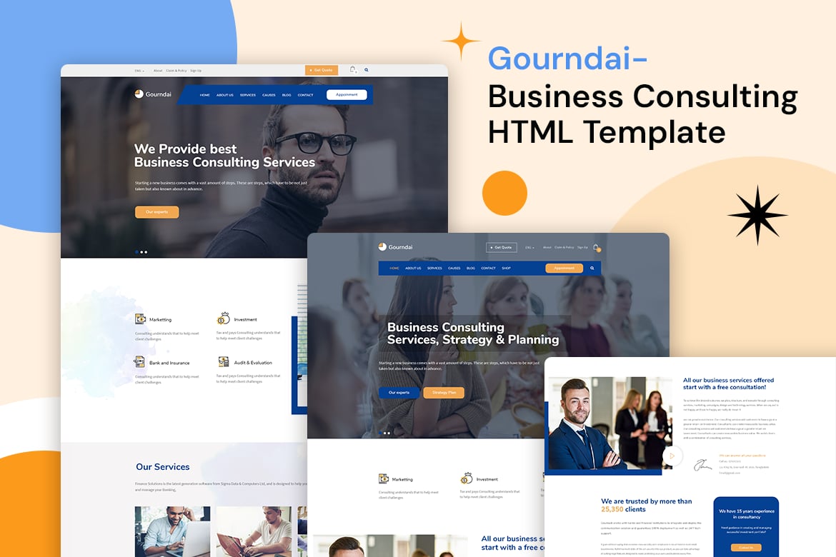 Gourndai - HTML-шаблон для бизнес-консалтинга