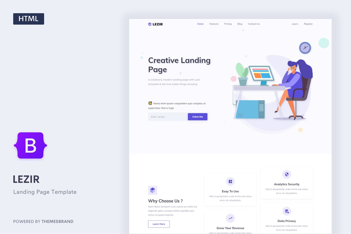 Шаблон целевой страницы Lezir - Bootstrap 5