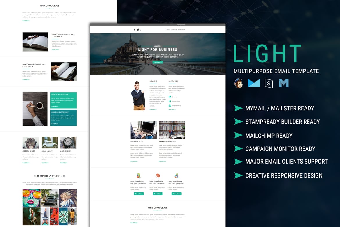 LIGHT - Многоцелевой адаптивный шаблон электронной почты