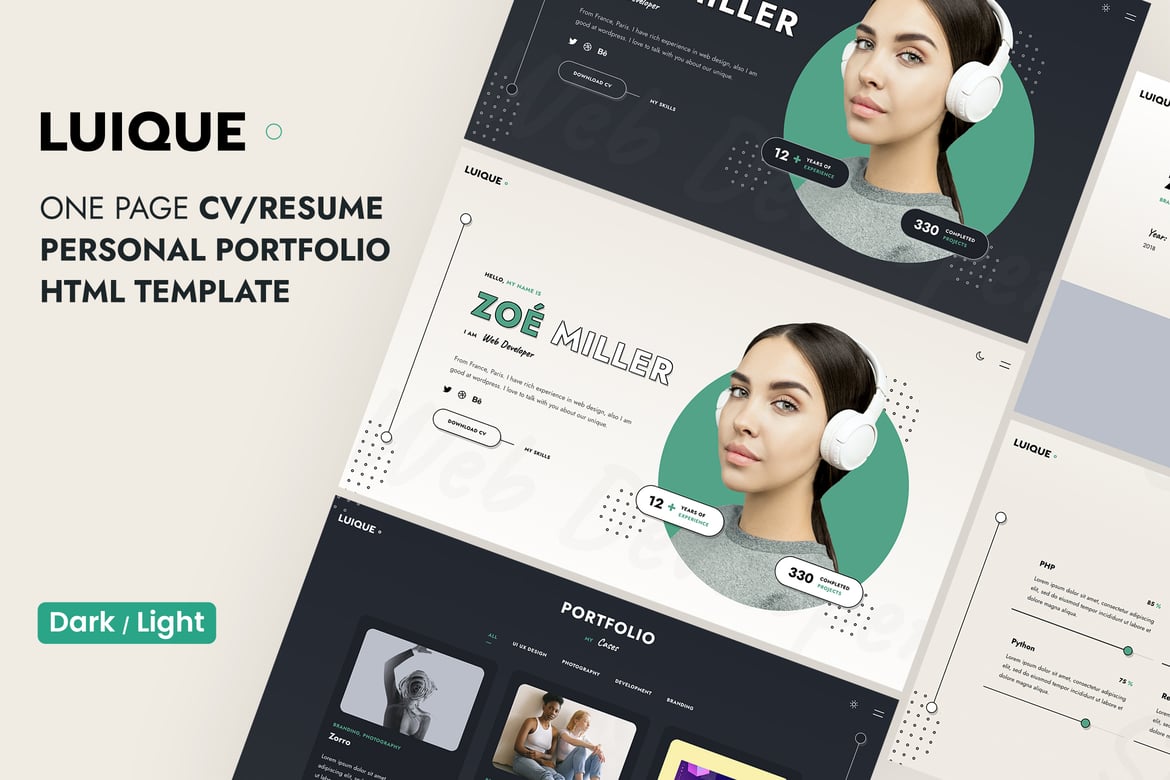 Luique - Шаблон личного портфолио
