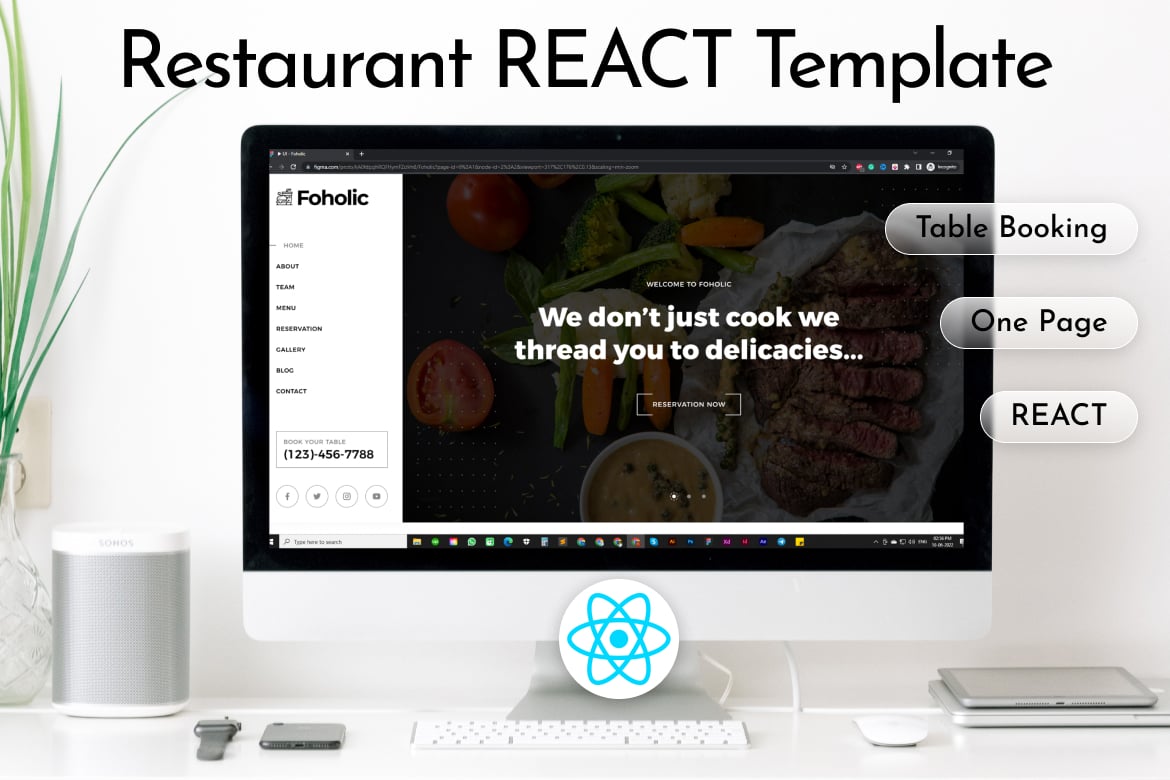 Шаблон Food React для ресторанов и кафе - Foholic