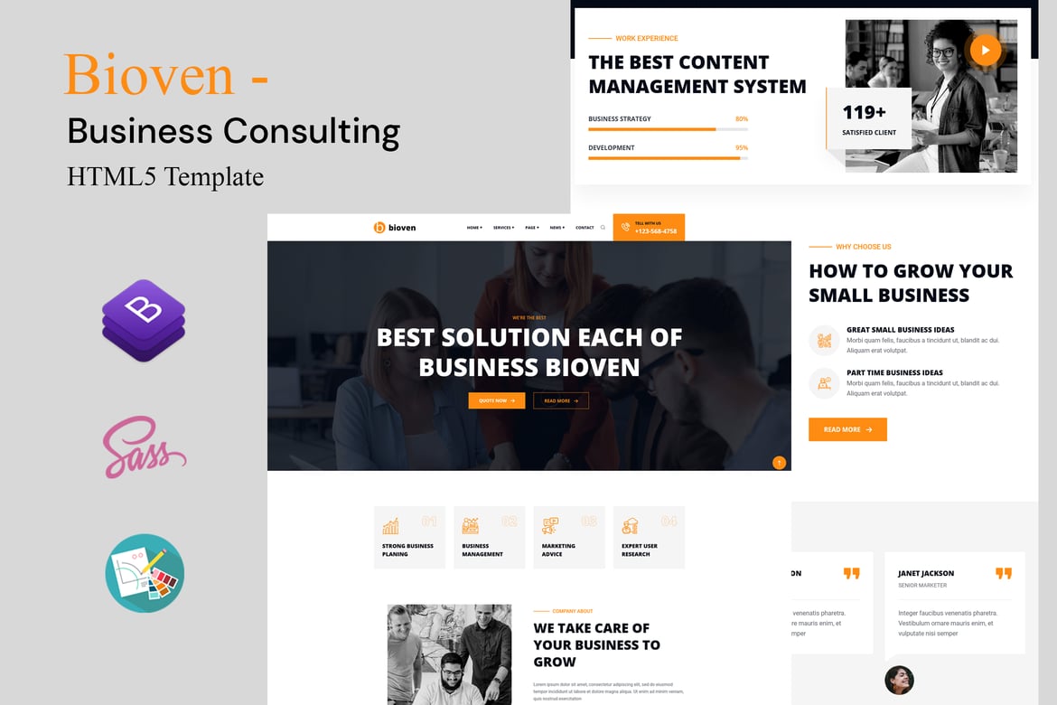 HTML5 и шаблон Bootstrap для бизнес-консалтинга
